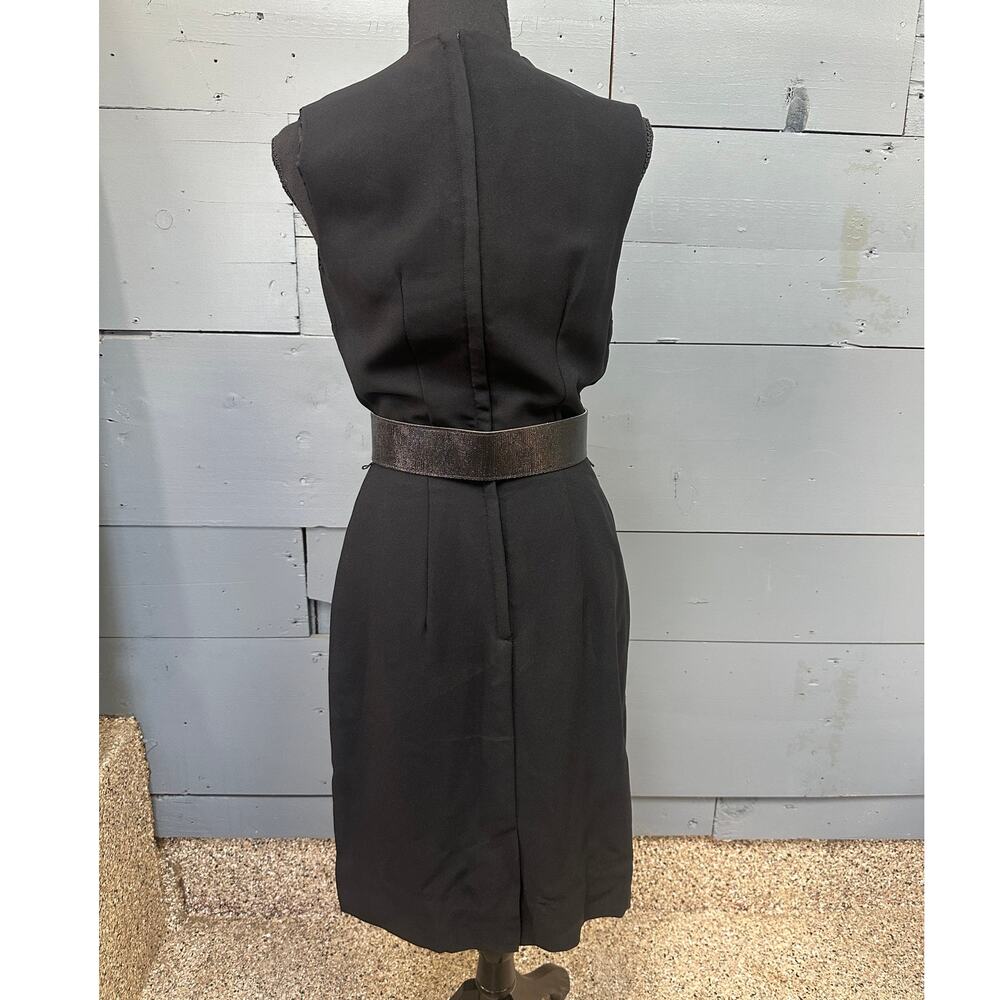 Vintage Pom Pom Black Sleeveless Dress